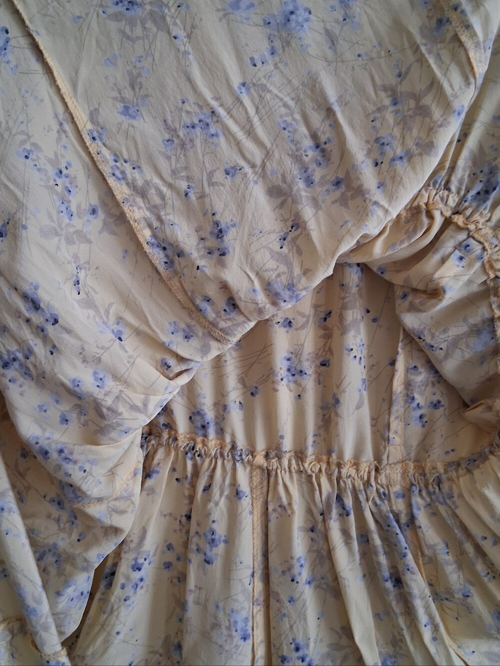 100% Silk 80s Yellow Floral Dress Sz Large Fits Like US 10 Great Condition - Picture 3 of 10
